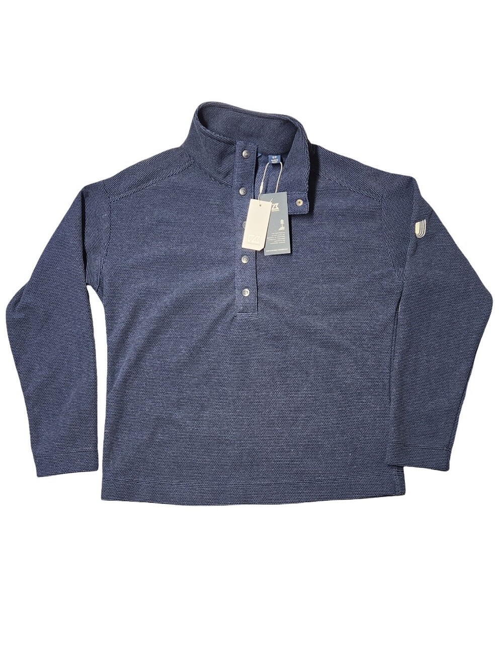 NWT Cutter & Buck Men's Hunts Point Eco Textured Fleece Recycled Snap Pullover S